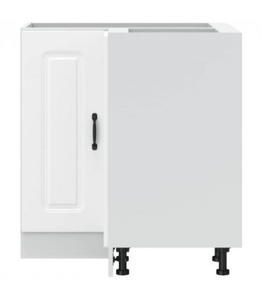 vidaXL Kitchen Corner Base Cabinet Kalmar White Engineered — Model: 1x corner bottom cabinet (2 doors) 75.5 cm wide 81.5 cm high