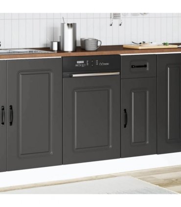 vidaXL Dishwasher Panel Kalmar Black 45x1.5x57 cm Engineered Wood — Model: 1x dishwasher panel 45 cm wide 57 cm high