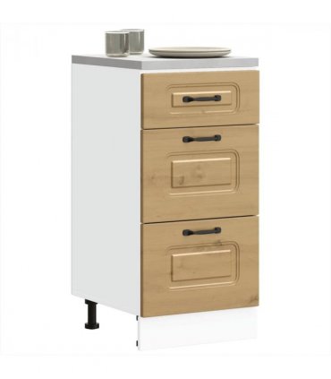 vidaXL Kitchen Base Cabinet Kalmar Artisan Oak Engineered Wood — Model: 1x bottom cabinet (3 drawers) 40 cm wide 81.5 cm high