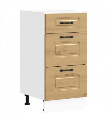 vidaXL Kitchen Base Cabinet Kalmar Artisan Oak Engineered Wood — Model: 1x bottom cabinet (3 drawers) 40 cm wide 81.5 cm high