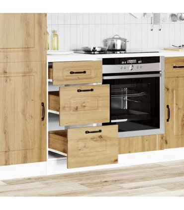 vidaXL Kitchen Base Cabinet Kalmar Artisan Oak Engineered Wood — Model: 1x bottom cabinet (3 drawers) 40 cm wide 81.5 cm high