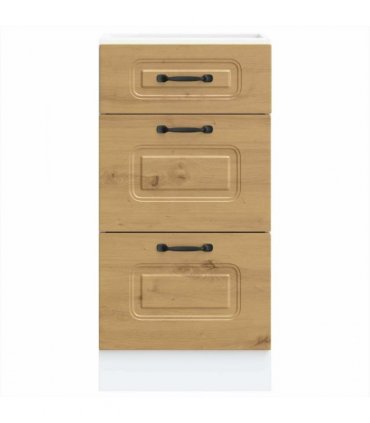 vidaXL Kitchen Base Cabinet Kalmar Artisan Oak Engineered Wood — Model: 1x bottom cabinet (3 drawers) 40 cm wide 81.5 cm high