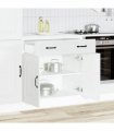 vidaXL Kitchen Base Cabinet Kalmar White Engineered Wood — Model: 1x bottom cabinet (2 doors 1 drawer) 80 cm wide 81.5 cm high
