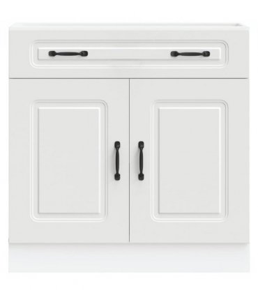 vidaXL Kitchen Base Cabinet Kalmar White Engineered Wood — Model: 1x bottom cabinet (2 doors 1 drawer) 80 cm wide 81.5 cm high