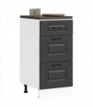 vidaXL Kitchen Base Cabinet "Kalmar" Black Engineered Wood — Model: 1x bottom cabinet (3 drawers) 40 cm wide 81.5 cm high