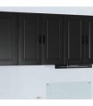 vidaXL Dishwasher Panel Kalmar Black 80 x 31 x 80 cm Engineered Wood — Model: 1x wall cabinet (2 doors) 80 cm wide 80 cm high