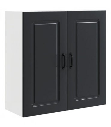 vidaXL Dishwasher Panel Kalmar Black 80 x 31 x 80 cm Engineered Wood — Model: 1x wall cabinet (2 doors) 80 cm wide 80 cm high