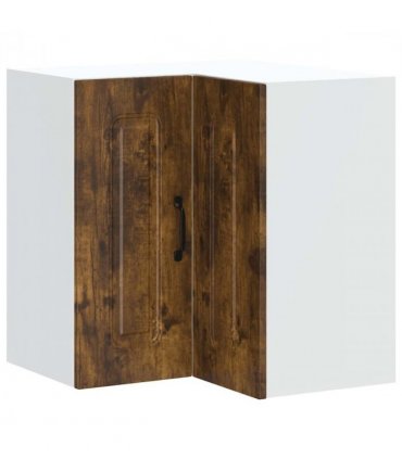 vidaXL Kitchen Wall Corner Cabinet Kalmar Smoked Oak Engineered Wood — Model: 1x wall corner cabinet 57 cm wide 60 cm high