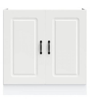 vidaXL Sink Base Cabinet Kalmar White 80x46x81.5 cm Engineered Wood — Model: 1x bottom cabinet (2 doors) 80 cm wide 81.5 cm high