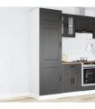 vidaXL Kitchen Cupboard Kalmar Black Engineered Wood — Model: 1x cupboard 60 cm wide 207 cm high