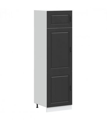 vidaXL Kitchen Cupboard Kalmar Black Engineered Wood — Model: 1x cupboard 60 cm wide 207 cm high