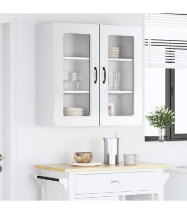 vidaXL Dishwasher Panel Kalmar 2 pcs High Gloss White 40 x 31 x 80 — Model: 2x wall glass cabinet (1 door) 40 cm wide 80 cm high
