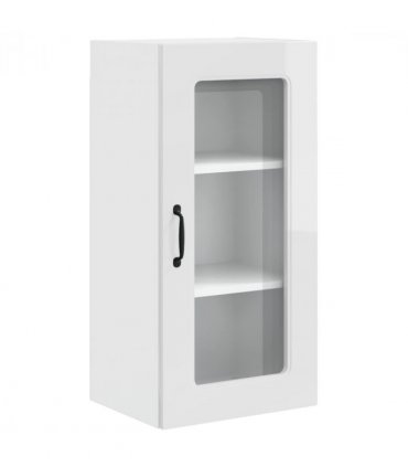 vidaXL Dishwasher Panel Kalmar 2 pcs High Gloss White 40 x 31 x 80 — Model: 2x wall glass cabinet (1 door) 40 cm wide 80 cm high