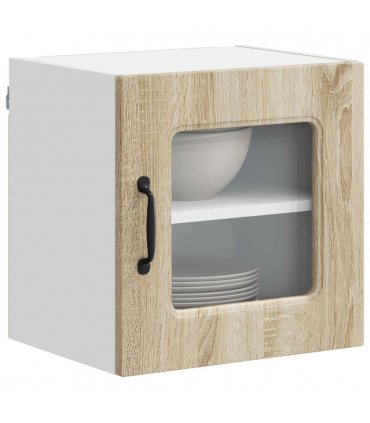 vidaXL Dishwasher Panel Kalmar 2 pcs Sonoma Oak 40 x 31 x 40 cm — Model: 2x wall glass cabinet (1 door) 40 cm wide 40 cm high