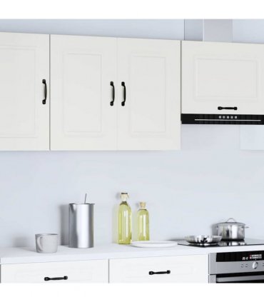 vidaXL Kitchen Wall Cabinet Kalmar White Engineered Wood — Model: 1x wall cabinet (2 doors) 80 cm wide 60 cm high
