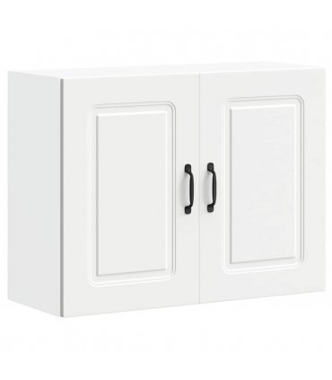 vidaXL Kitchen Wall Cabinet Kalmar White Engineered Wood — Model: 1x wall cabinet (2 doors) 80 cm wide 60 cm high