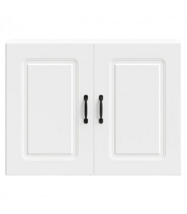 vidaXL Kitchen Wall Cabinet Kalmar White Engineered Wood — Model: 1x wall cabinet (2 doors) 80 cm wide 60 cm high