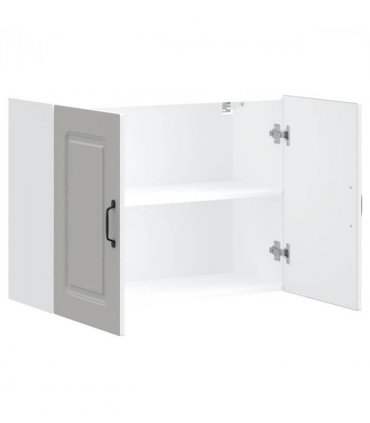 vidaXL Kitchen Wall Cabinet Kalmar White Engineered Wood — Model: 1x wall cabinet (2 doors) 80 cm wide 60 cm high