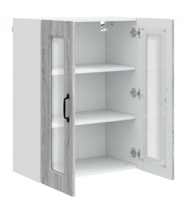 vidaXL Dishwasher Panel Kalmar Grey Sonoma 60 x 31 x 80 cm — Model: 1x wall glass cabinet (2 doors) 60 cm wide 80 cm high