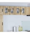 vidaXL Dishwasher Panel Kalmar 2 pcs Sonoma Oak 60 x 31 x 40 cm — Model: 2x wall glass cabinet (2 doors) 60 cm wide 40 cm high