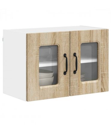 vidaXL Dishwasher Panel Kalmar 2 pcs Sonoma Oak 60 x 31 x 40 cm — Model: 2x wall glass cabinet (2 doors) 60 cm wide 40 cm high