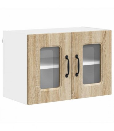 vidaXL Dishwasher Panel Kalmar 2 pcs Sonoma Oak 60 x 31 x 40 cm — Model: 2x wall glass cabinet (2 doors) 60 cm wide 40 cm high