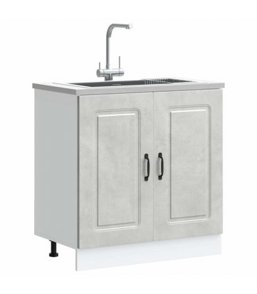 vidaXL Sink Base Cabinet Kalmar Concrete Grey 80x46x81.5 cm Enginee — Model: 1x bottom cabinet (2 doors) 80 cm wide 81.5 cm high