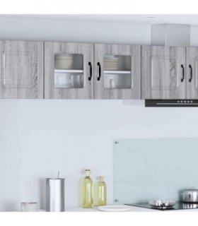 vidaXL Dishwasher Panel Kalmar Grey Sonoma 80 x 31 x 40 cm — Model: 1x wall glass cabinet (2 doors) 80 cm wide 40 cm high