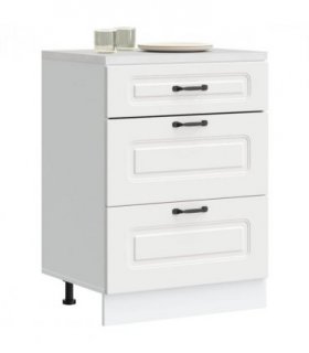 vidaXL Kitchen Base Cabinet Kalmar White Engineered Wood — Model: 1x bottom cabinet (3 drawers) 60 cm wide 81.5 cm high