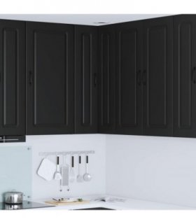 vidaXL Dishwasher Panel Kalmar Black 57 x 57 x 100 cm Engineered Wood — Model: 1x wall corner cabinet 57 cm wide 100 cm high