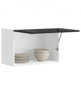 vidaXL Kitchen Wall Cabinet Kalmar Black Engineered Wood — Model: 1x wall cabinet (1 flap door) 60 cm wide 40 cm high