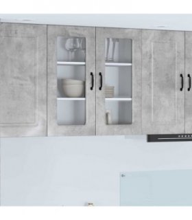 vidaXL Dishwasher Panel Kalmar Concrete Grey 80 x 31 x 80 cm — Model: 1x wall glass cabinet (2 doors) 80 cm wide 80 cm high