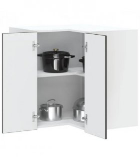 vidaXL Kitchen Wall Corner Cabinet Kalmar Black Engineered Wood — Model: 1x wall corner cabinet 57 cm wide 60 cm high