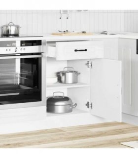vidaXL Kitchen Base Cabinet Kalmar High Gloss White Enginee — Model: 1x bottom cabinet (1 door 1 drawer) 50 cm wide 81.5 cm high