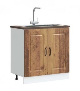 vidaXL Sink Base Cabinet Kalmar Old Wood 80x46x81.5 cm Engineered W — Model: 1x bottom cabinet (2 doors) 80 cm wide 81.5 cm high