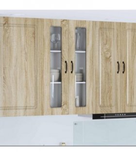 vidaXL Dishwasher Panel Kalmar Sonoma Oak 60 x 31 x 100 cm — Model: 1x wall glass cabinet (2 doors) 60 cm wide 100 cm high