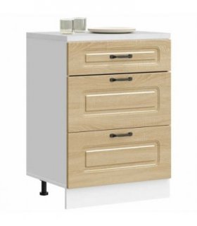 vidaXL Kitchen Base Cabinet Kalmar Sonoma Oak Engineered Wood — Model: 1x bottom cabinet (3 drawers) 60 cm wide 81.5 cm high