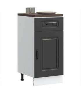 vidaXL Kitchen Base Cabinet Kalmar Black Engineered Wood — Model: 1x bottom cabinet (1 door 1 drawer) 40 cm wide 81.5 cm high