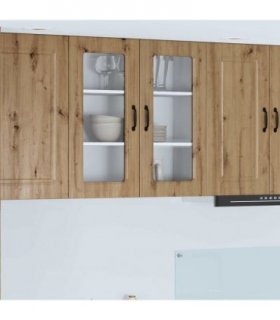 vidaXL Dishwasher Panel Kalmar Artisan Oak 80 x 31 x 80 cm — Model: 1x wall glass cabinet (2 doors) 80 cm wide 80 cm high