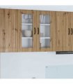 vidaXL Dishwasher Panel Kalmar Artisan Oak 80 x 31 x 80 cm — Model: 1x wall glass cabinet (2 doors) 80 cm wide 80 cm high