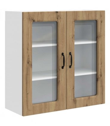 vidaXL Dishwasher Panel Kalmar Artisan Oak 80 x 31 x 80 cm — Model: 1x wall glass cabinet (2 doors) 80 cm wide 80 cm high
