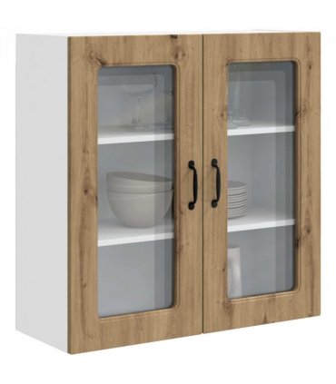 vidaXL Dishwasher Panel Kalmar Artisan Oak 80 x 31 x 80 cm — Model: 1x wall glass cabinet (2 doors) 80 cm wide 80 cm high