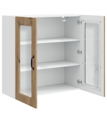 vidaXL Dishwasher Panel Kalmar Artisan Oak 80 x 31 x 80 cm — Model: 1x wall glass cabinet (2 doors) 80 cm wide 80 cm high