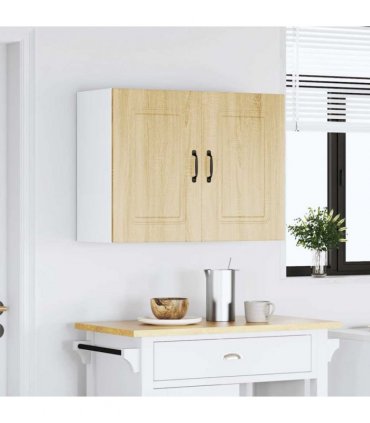 vidaXL Kitchen Wall Cabinet Kalmar Sonoma Oak Engineered Wood — Model: 1x wall cabinet (2 doors) 80 cm wide 60 cm high