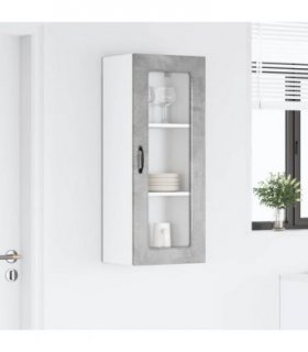 vidaXL Dishwasher Panel Kalmar Concrete Grey 40 x 31 x 100 cm — Model: 1x wall glass cabinet (1 door) 40 cm wide 100 cm high