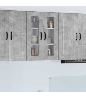 vidaXL Dishwasher Panel Kalmar Concrete Grey 60 x 31 x 80 cm — Model: 1x wall glass cabinet (2 doors) 60 cm wide 80 cm high