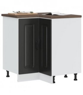 vidaXL Kitchen Corner Base Cabinet Kalmar Black Engineered — Model: 1x corner bottom cabinet (2 doors) 75.5 cm wide 81.5 cm high