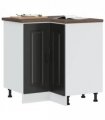 vidaXL Kitchen Corner Base Cabinet Kalmar Black Engineered — Model: 1x corner bottom cabinet (2 doors) 75.5 cm wide 81.5 cm high