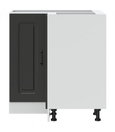 vidaXL Kitchen Corner Base Cabinet Kalmar Black Engineered — Model: 1x corner bottom cabinet (2 doors) 75.5 cm wide 81.5 cm high