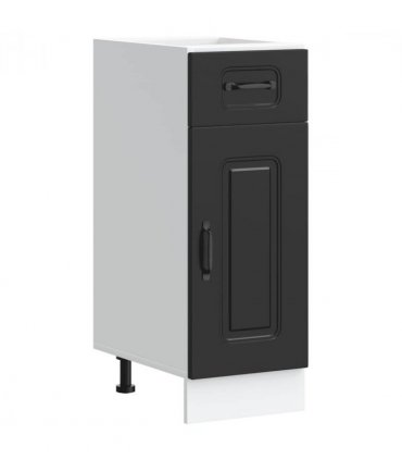 vidaXL Kitchen Base Cabinet Kalmar Black Engineered Wood — Model: 1x bottom cabinet (1 door 1 drawer) 30 cm wide 81.5 cm high